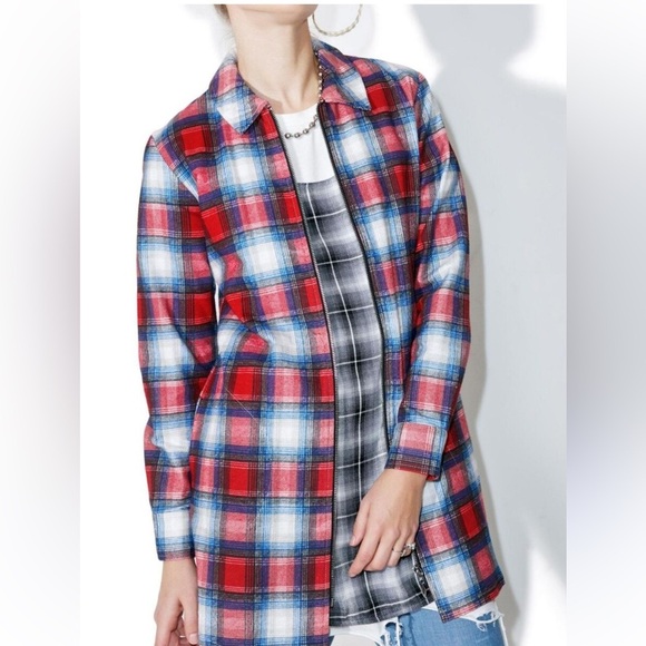 NWOT Stussy Lincoln Plaid Zip  Shirt Dress - Picture 1 of 9